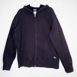 💎Roots Athletics Thick Navy Blue Zip Front Hoodie Size Large